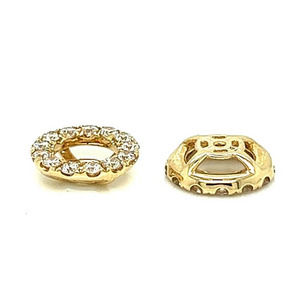 14k Yellow Gold Earring Jackets, 24 Round Diamonds, 5.0mm